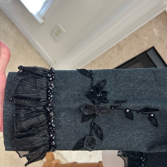 Vintage Mary Frances Embellished Black Jean Jacket - Picture 4 of 9